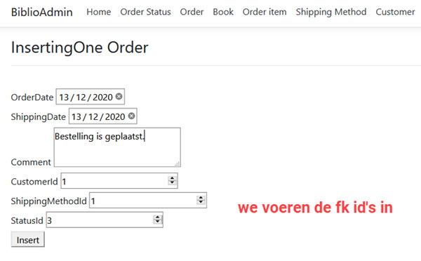 order fk id letterlijk invoeren